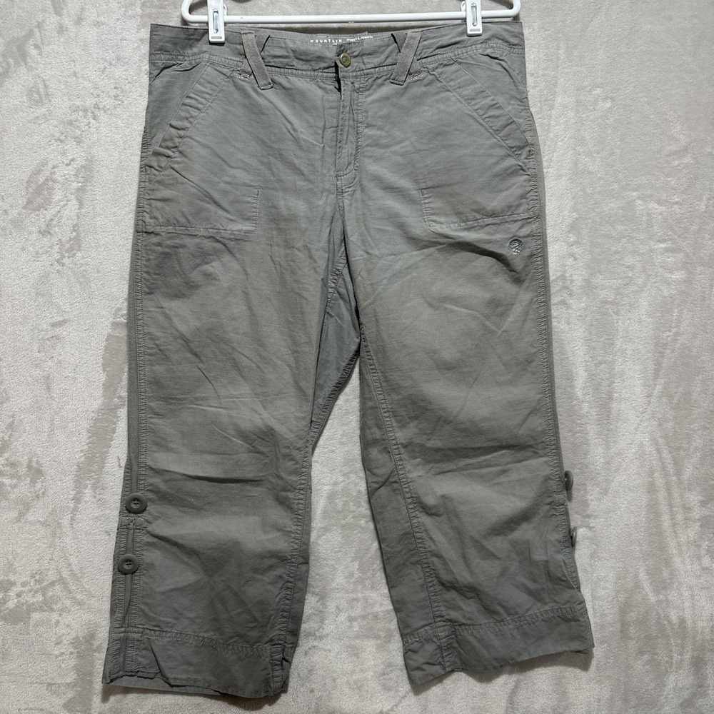 Mountain Hardwear Women's‎ Green Cotton Blend Pants Capri Cropped Size 12